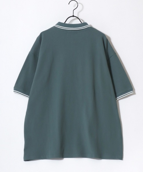 BEVERLY HILLS POLO CLUB（ビバリーヒルズポロクラブ）の「BEVERLY HILLS POLO CLUB/ビバリーヒルズポロクラブ オーバーサイズ カノコ 無地 ロゴ ワンポイント刺繍 襟ライン 半袖ポロシャツ/レディース メンズ（ポロシャツ・レディース・ネイビー/グリーン/サックスブルー/オリーブ/ブラック/オフホワイト・LL/L/M）」の20枚目の写真