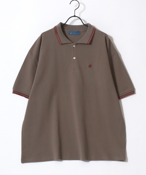 BEVERLY HILLS POLO CLUB（ビバリーヒルズポロクラブ）の「BEVERLY HILLS POLO CLUB/ビバリーヒルズポロクラブ オーバーサイズ カノコ 無地 ロゴ ワンポイント刺繍 襟ライン 半袖ポロシャツ/レディース メンズ（ポロシャツ・レディース・ネイビー/グリーン/サックスブルー/オリーブ/ブラック/オフホワイト・LL/L/M）」の17枚目の写真