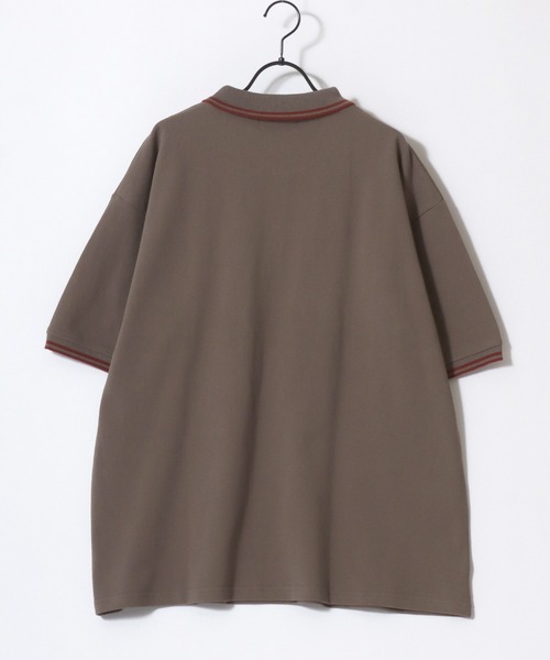 BEVERLY HILLS POLO CLUB（ビバリーヒルズポロクラブ）の「BEVERLY HILLS POLO CLUB/ビバリーヒルズポロクラブ オーバーサイズ カノコ 無地 ロゴ ワンポイント刺繍 襟ライン 半袖ポロシャツ/レディース メンズ（ポロシャツ・レディース・ネイビー/グリーン/サックスブルー/オリーブ/ブラック/オフホワイト・LL/L/M）」の18枚目の写真