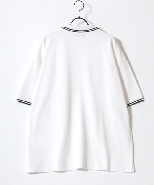 BEVERLY HILLS POLO CLUB（ビバリーヒルズポロクラブ）の「BEVERLY HILLS POLO CLUB/ビバリーヒルズポロクラブ オーバーサイズ カノコ 無地 ロゴ ワンポイント刺繍 襟ライン 半袖ポロシャツ/レディース メンズ（ポロシャツ・レディース・ネイビー/グリーン/サックスブルー/オリーブ/ブラック/オフホワイト・LL/L/M）」の14枚目の写真