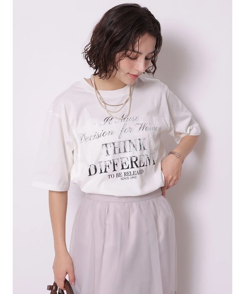 レース×プリントTシャツ（Tシャツ/カットソー）｜Arpege story