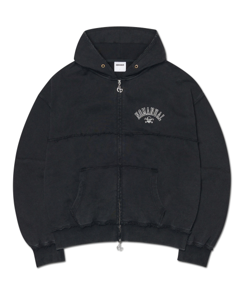 NOMANUAL(NOMANUAL)の「RAW EDGE HOODED ZIP-UP - WASHED BLACK(パーカー・レディース・その他・SMALL/MEDIUM/LARGE)」の1枚目の写真