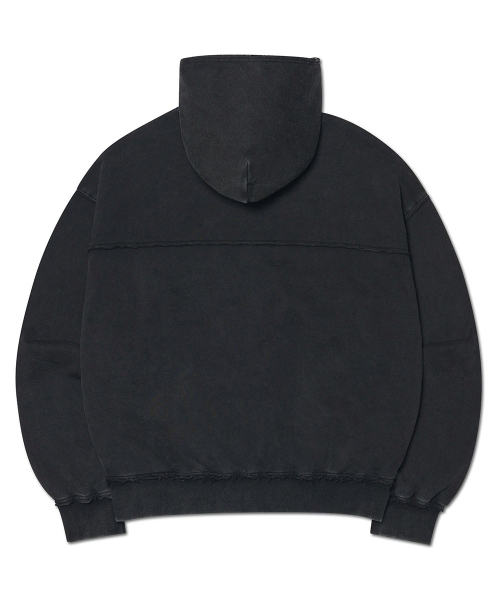 NOMANUAL(NOMANUAL)の「RAW EDGE HOODED ZIP-UP - WASHED BLACK(パーカー・レディース・その他・SMALL/MEDIUM/LARGE)」の2枚目の写真