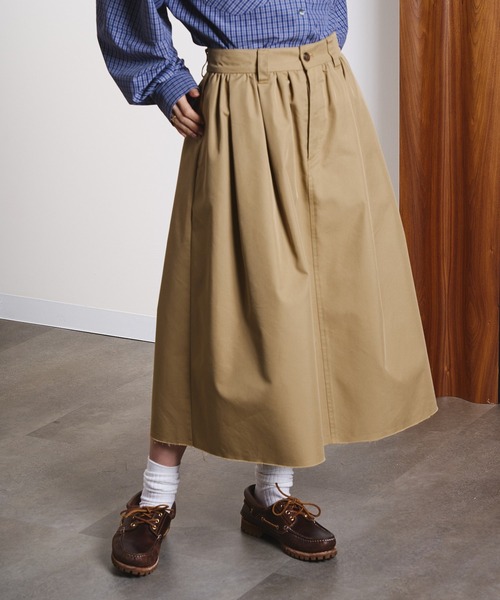 ROSE BUD(ローズバッド)の「GATHER MIDDLE SKIRT(スカート・レディース・ネイビー/ベージュ・S/M)」の1枚目の写真