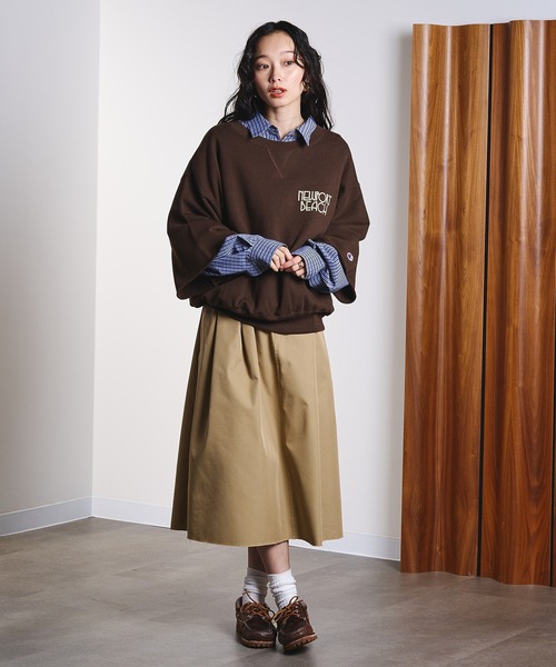 ROSE BUD(ローズバッド)の「GATHER MIDDLE SKIRT(スカート・レディース・ネイビー/ベージュ・S/M)」の6枚目の写真