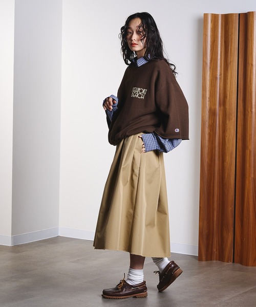 ROSE BUD(ローズバッド)の「GATHER MIDDLE SKIRT(スカート・レディース・ネイビー/ベージュ・S/M)」の7枚目の写真