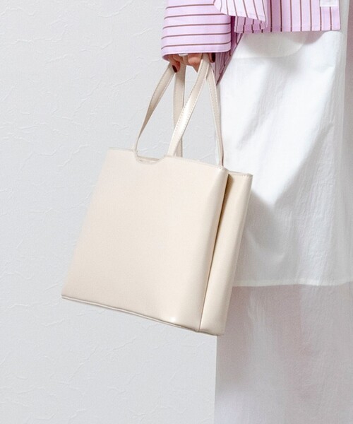 MAQWEL(マクウェル)の「【MAQWEL/マクウェル】スクエアハンドバッグ(トートバッグ・レディース・ブラック/ブラウン/オフホワイト・FREE)」の2枚目の写真