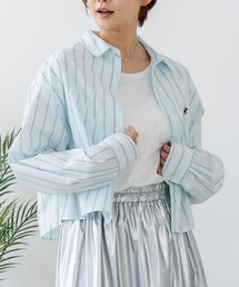 【BEVERLY HILLS POLO CLUB/ビバリーヒルズポロクラブ】【選べる2シルエット】オックスワイドシャツ(クロップド丈 or ビッグシルエット)ポニー刺繍