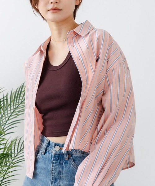 BEVERLY HILLS POLO CLUB(ビバリーヒルズポロクラブ)の「【BEVERLY HILLS POLO CLUB/ビバリーヒルズポロクラブ】【選べる2シルエット】オックスワイドシャツ(クロップド丈 or ビッグシルエット)ポニー刺繍(シャツ/ブラウス・レディース・イエロー/ネイビー/ブルー/クリアブルー/サックスブルー/オレンジ・MEDIUM/SMALL)」の6枚目の写真