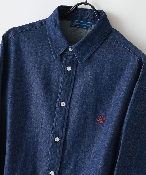 BEVERLY HILLS POLO CLUB(ビバリーヒルズポロクラブ)の「【BEVERLY HILLS POLO CLUB/ビバリーヒルズポロクラブ】【選べる2シルエット】オックスワイドシャツ(クロップド丈 or ビッグシルエット)ポニー刺繍(シャツ/ブラウス・レディース・イエロー/ネイビー/ブルー/クリアブルー/サックスブルー/オレンジ・MEDIUM/SMALL)」の18枚目の写真