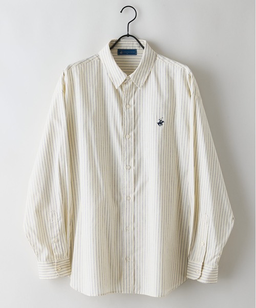 BEVERLY HILLS POLO CLUB(ビバリーヒルズポロクラブ)の「【BEVERLY HILLS POLO CLUB/ビバリーヒルズポロクラブ】【選べる2シルエット】オックスワイドシャツ(クロップド丈 or ビッグシルエット)ポニー刺繍(シャツ/ブラウス・レディース・イエロー/ネイビー/ブルー/クリアブルー/サックスブルー/オレンジ・MEDIUM/SMALL)」の14枚目の写真