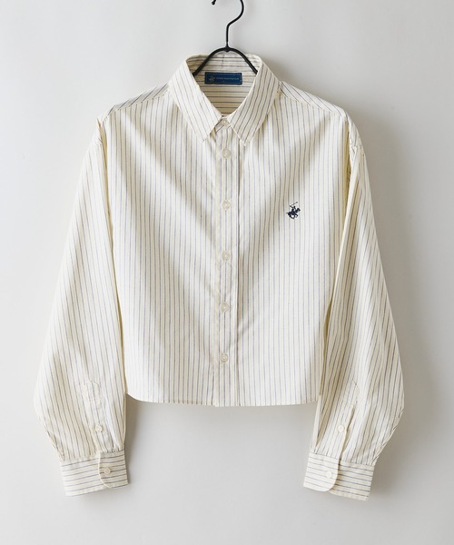BEVERLY HILLS POLO CLUB(ビバリーヒルズポロクラブ)の「【BEVERLY HILLS POLO CLUB/ビバリーヒルズポロクラブ】【選べる2シルエット】オックスワイドシャツ(クロップド丈 or ビッグシルエット)ポニー刺繍(シャツ/ブラウス・レディース・イエロー/ネイビー/ブルー/クリアブルー/サックスブルー/オレンジ・MEDIUM/SMALL)」の13枚目の写真