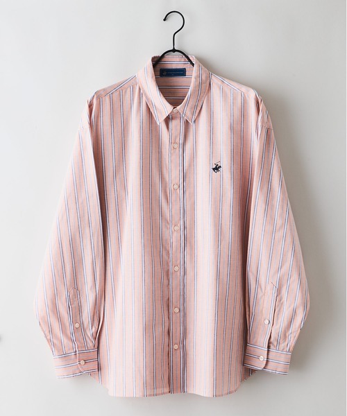 BEVERLY HILLS POLO CLUB(ビバリーヒルズポロクラブ)の「【BEVERLY HILLS POLO CLUB/ビバリーヒルズポロクラブ】【選べる2シルエット】オックスワイドシャツ(クロップド丈 or ビッグシルエット)ポニー刺繍(シャツ/ブラウス・レディース・イエロー/ネイビー/ブルー/クリアブルー/サックスブルー/オレンジ・MEDIUM/SMALL)」の16枚目の写真