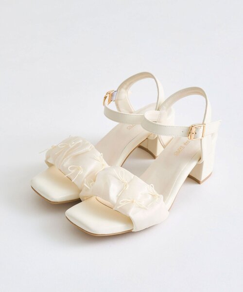OLIVE des OLIVE(オリーブデオリーブ)の「シアギャザーリボンサンダル(サンダル・レディース・ブラック/アイボリー・MEDIUM/SMALL/LARGE)」の18枚目の写真