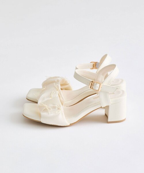 OLIVE des OLIVE(オリーブデオリーブ)の「シアギャザーリボンサンダル(サンダル・レディース・ブラック/アイボリー・MEDIUM/SMALL/LARGE)」の20枚目の写真