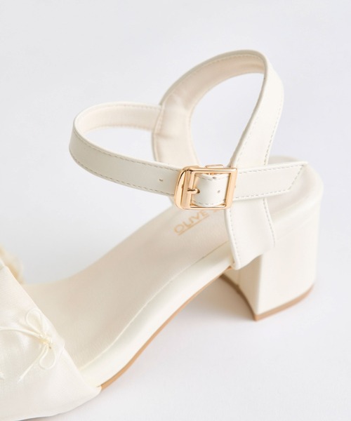 OLIVE des OLIVE(オリーブデオリーブ)の「シアギャザーリボンサンダル(サンダル・レディース・ブラック/アイボリー・MEDIUM/SMALL/LARGE)」の16枚目の写真