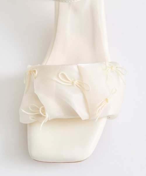 OLIVE des OLIVE(オリーブデオリーブ)の「シアギャザーリボンサンダル(サンダル・レディース・ブラック/アイボリー・MEDIUM/SMALL/LARGE)」の17枚目の写真