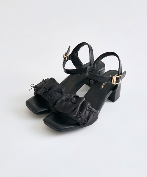 OLIVE des OLIVE(オリーブデオリーブ)の「シアギャザーリボンサンダル(サンダル・レディース・ブラック/アイボリー・MEDIUM/SMALL/LARGE)」の21枚目の写真