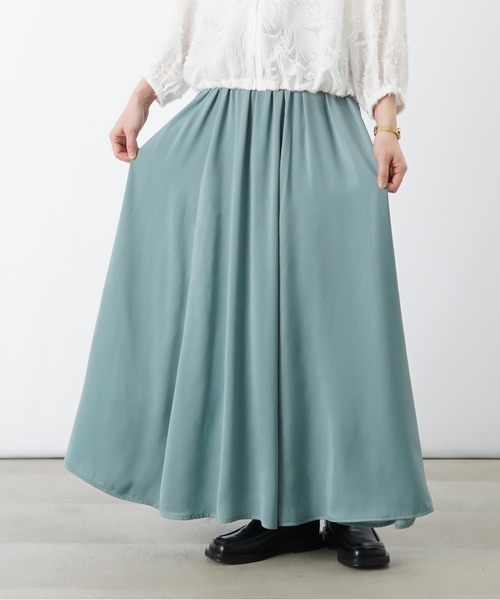 LUCA/LADY LUCK LUCA(ルカ/レディラックルカ)の「LC/LLL Wテレコボリュームスカート(スカート・レディース・ネイビー/ベージュ/ミント・FREE)」の3枚目の写真