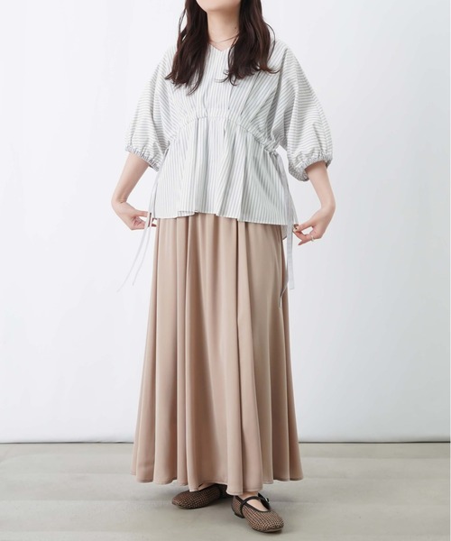 LUCA/LADY LUCK LUCA(ルカ/レディラックルカ)の「LC/LLL Wテレコボリュームスカート(スカート・レディース・ネイビー/ベージュ/ミント・FREE)」の9枚目の写真