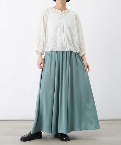 LUCA/LADY LUCK LUCA(ルカ/レディラックルカ)の「LC/LLL Wテレコボリュームスカート(スカート・レディース・ネイビー/ベージュ/ミント・FREE)」の17枚目の写真