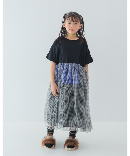 unica(ユニカ)の「配色ティアードワンピース(ワンピース・キッズ・ブラック×イエロー/ブラック×ホワイト・S/M/L/XL)」の8枚目の写真