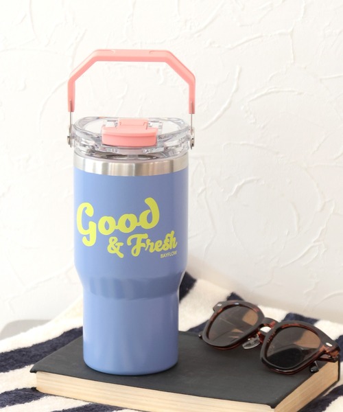 BAYFLOW（ベイフロー）の「[保冷・保温]BF TYPOストロー付きの2WAYステンレスタンブラー570ml（グラス/マグカップ/タンブラー・レディース・パープル/オレンジ/グリーン/ライトグレー/ホワイト・0）」の4枚目の写真
