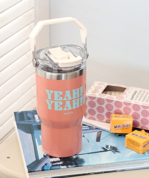 BAYFLOW（ベイフロー）の「[保冷・保温]BF TYPOストロー付きの2WAYステンレスタンブラー570ml（グラス/マグカップ/タンブラー・レディース・パープル/オレンジ/グリーン/ライトグレー/ホワイト・0）」の5枚目の写真