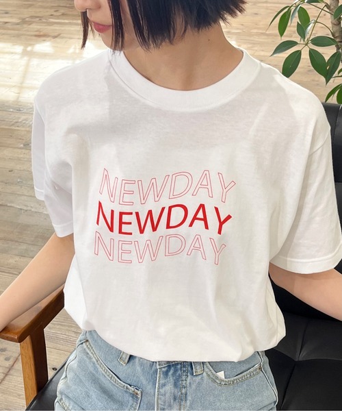 DOUBLE STEAL(ダブルスティール)の「シンプルロゴアソートプリント半袖Tシャツ(Tシャツ/カットソー・レディース・グリーン系その他/グリーン系その他2/ホワイト系その他/レッド/ブラック系その他2/ホワイト系その他2/ブラック系その他/グレー/アイボリー・LARGE/X-LARGE/MEDIUM/SMALL)」の9枚目の写真