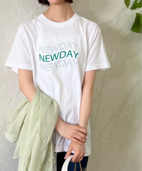 DOUBLE STEAL(ダブルスティール)の「シンプルロゴアソートプリント半袖Tシャツ(Tシャツ/カットソー・レディース・グリーン系その他/グリーン系その他2/ホワイト系その他/レッド/ブラック系その他2/ホワイト系その他2/ブラック系その他/グレー/アイボリー・LARGE/X-LARGE/MEDIUM/SMALL)」の8枚目の写真