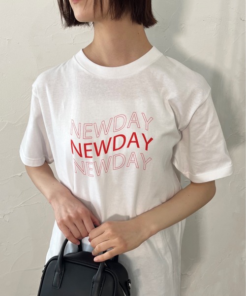 DOUBLE STEAL(ダブルスティール)の「シンプルロゴアソートプリント半袖Tシャツ(Tシャツ/カットソー・レディース・グリーン系その他/グリーン系その他2/ホワイト系その他/レッド/ブラック系その他2/ホワイト系その他2/ブラック系その他/グレー/アイボリー・LARGE/X-LARGE/MEDIUM/SMALL)」の22枚目の写真