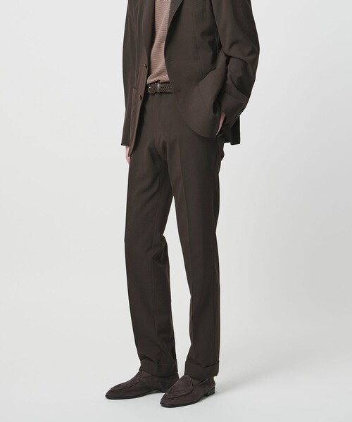 UNITED ARROWS（ユナイテッドアローズ）の「シアサッカー ノープリーツ スラックス COMFORT EASY‐MODEL ストレッチ（スラックス・メンズ・ダークブラウン/ネイビー・48/50/46）」の2枚目の写真