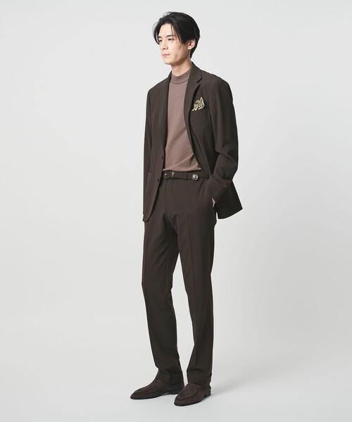 UNITED ARROWS（ユナイテッドアローズ）の「シアサッカー ノープリーツ スラックス COMFORT EASY‐MODEL ストレッチ（スラックス・メンズ・ダークブラウン/ネイビー・48/50/46）」の4枚目の写真