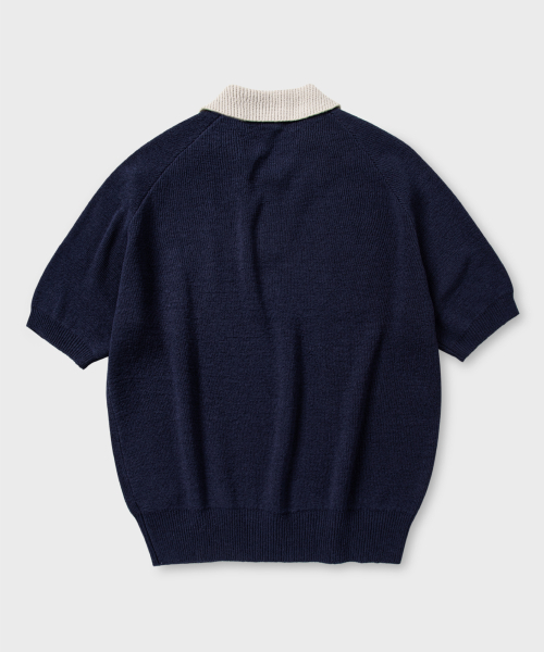 NONBLANK(ノンブランク)の「ラグランハーフスリーブカラー ニット_NAVY(ニット/セーター・レディース・その他・LARGE/MEDIUM/SMALL/X-LARGE)」の2枚目の写真