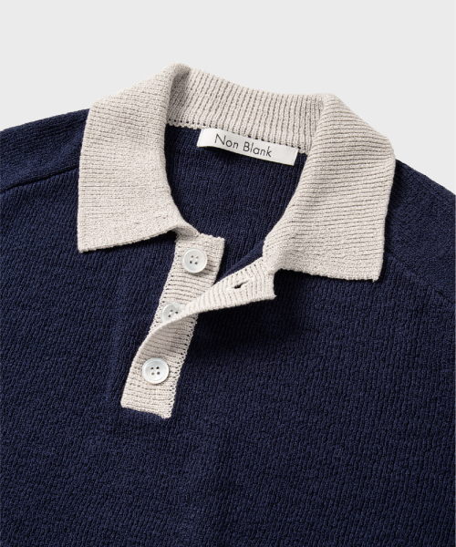 NONBLANK(ノンブランク)の「ラグランハーフスリーブカラー ニット_NAVY(ニット/セーター・レディース・その他・LARGE/MEDIUM/SMALL/X-LARGE)」の3枚目の写真