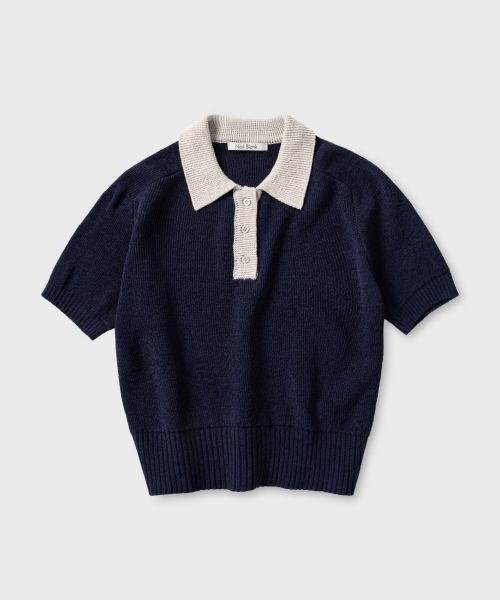 NONBLANK(ノンブランク)の「ラグランハーフスリーブカラー ニット_NAVY(ニット/セーター・レディース・その他・LARGE/MEDIUM/SMALL/X-LARGE)」の7枚目の写真