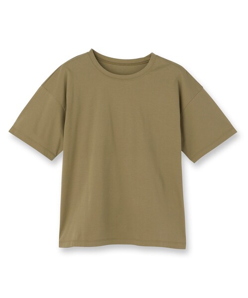 UNTITLED(アンタイトル)の「【UV/接触冷感/消臭/抗菌防臭】ベーシックTシャツ(Tシャツ/カットソー・レディース・ホワイト/ナチュラル/カーキ・02/01/00/50/48/44/04/03)」の4枚目の写真