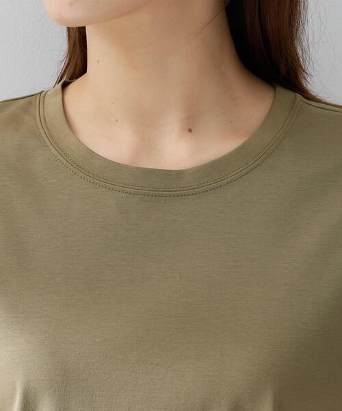 UNTITLED(アンタイトル)の「【UV/接触冷感/消臭/抗菌防臭】ベーシックTシャツ(Tシャツ/カットソー・レディース・ホワイト/ナチュラル/カーキ・02/01/00/50/48/44/04/03)」の20枚目の写真