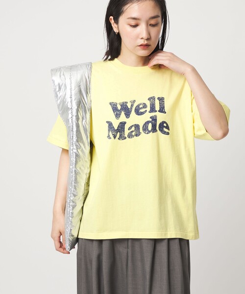 CITEN(シテン)の「<CITEN>WELL MADEプリントT(Tシャツ/カットソー・レディース・ケリーグリーン/グレー系/イエロー・FREE)」の3枚目の写真