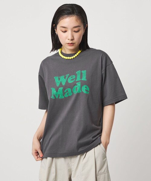CITEN(シテン)の「<CITEN>WELL MADEプリントT(Tシャツ/カットソー・レディース・ケリーグリーン/グレー系/イエロー・FREE)」の4枚目の写真
