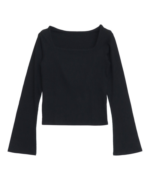 ANAP(アナップ)の「フレアスリーブスクエア ロングスリーブトップス(Tシャツ/カットソー・レディース・ホワイト/ブラック/クリア/ホワイト×ブラック・F)」の21枚目の写真