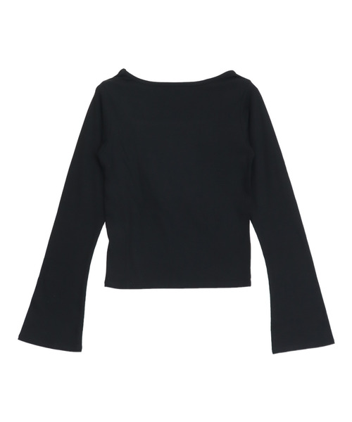 ANAP(アナップ)の「フレアスリーブスクエア ロングスリーブトップス(Tシャツ/カットソー・レディース・ホワイト/ブラック/クリア/ホワイト×ブラック・F)」の20枚目の写真