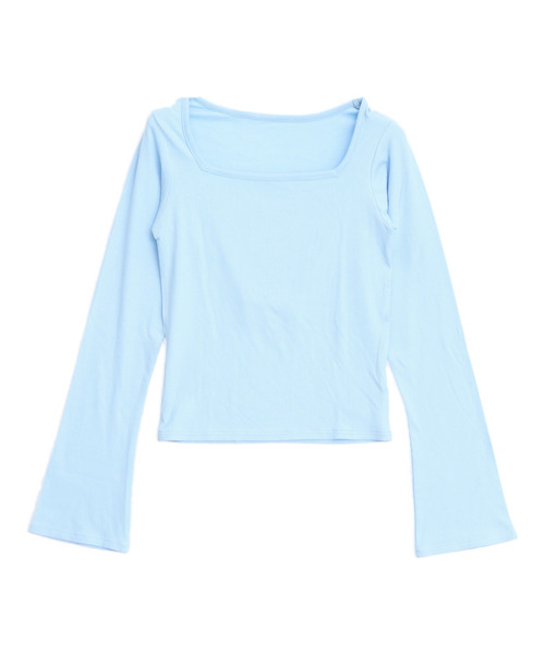 ANAP(アナップ)の「フレアスリーブスクエア ロングスリーブトップス(Tシャツ/カットソー・レディース・ホワイト/ブラック/クリア/ホワイト×ブラック・F)」の19枚目の写真