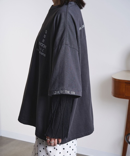 ROSE BUD(ローズバッド)の「(GENE HEAVENS)EMBROIDERY TEE(Tシャツ/カットソー・レディース・チャコールグレー/オフホワイト・ONE SIZE)」の12枚目の写真
