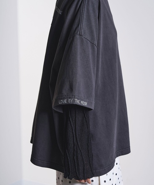 ROSE BUD(ローズバッド)の「(GENE HEAVENS)EMBROIDERY TEE(Tシャツ/カットソー・レディース・チャコールグレー/オフホワイト・ONE SIZE)」の13枚目の写真