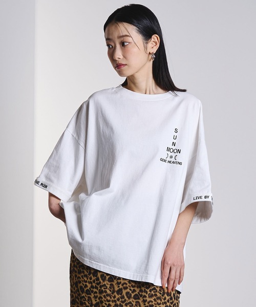 ROSE BUD(ローズバッド)の「(GENE HEAVENS)EMBROIDERY TEE(Tシャツ/カットソー・レディース・チャコールグレー/オフホワイト・ONE SIZE)」の14枚目の写真
