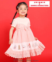 SLAP SLIP（スラップスリップ）の「【SWIMMERxサンリオキャラクターズxSLAPSLIP】フレアスカートレース付きワンピース(80~130cm)（ワンピース）」