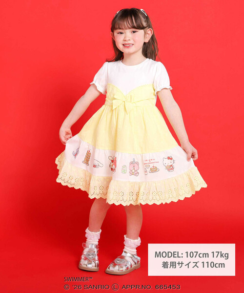 SLAP SLIP（スラップスリップ）の「【SWIMMERｘサンリオキャラクターズｘSLAPSLIP】フレアスカートレース付きワンピース(80~130cm)（ワンピース・キッズ・イエロー系その他/ピンク系その他・130cm/120cm/100cm/110cm/90cm/80ｃｍ）」の10枚目の写真