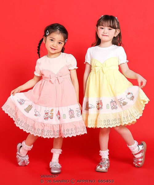 SLAP SLIP（スラップスリップ）の「【SWIMMERｘサンリオキャラクターズｘSLAPSLIP】フレアスカートレース付きワンピース(80~130cm)（ワンピース・キッズ・イエロー系その他/ピンク系その他・130cm/120cm/100cm/110cm/90cm/80ｃｍ）」の12枚目の写真