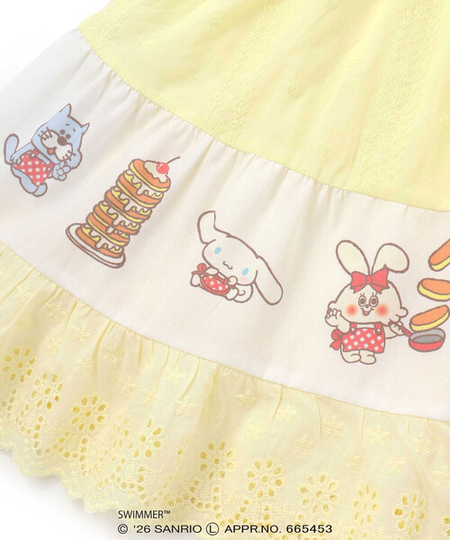 SLAP SLIP（スラップスリップ）の「【SWIMMERｘサンリオキャラクターズｘSLAPSLIP】フレアスカートレース付きワンピース(80~130cm)（ワンピース・キッズ・イエロー系その他/ピンク系その他・130cm/120cm/100cm/110cm/90cm/80ｃｍ）」の3枚目の写真